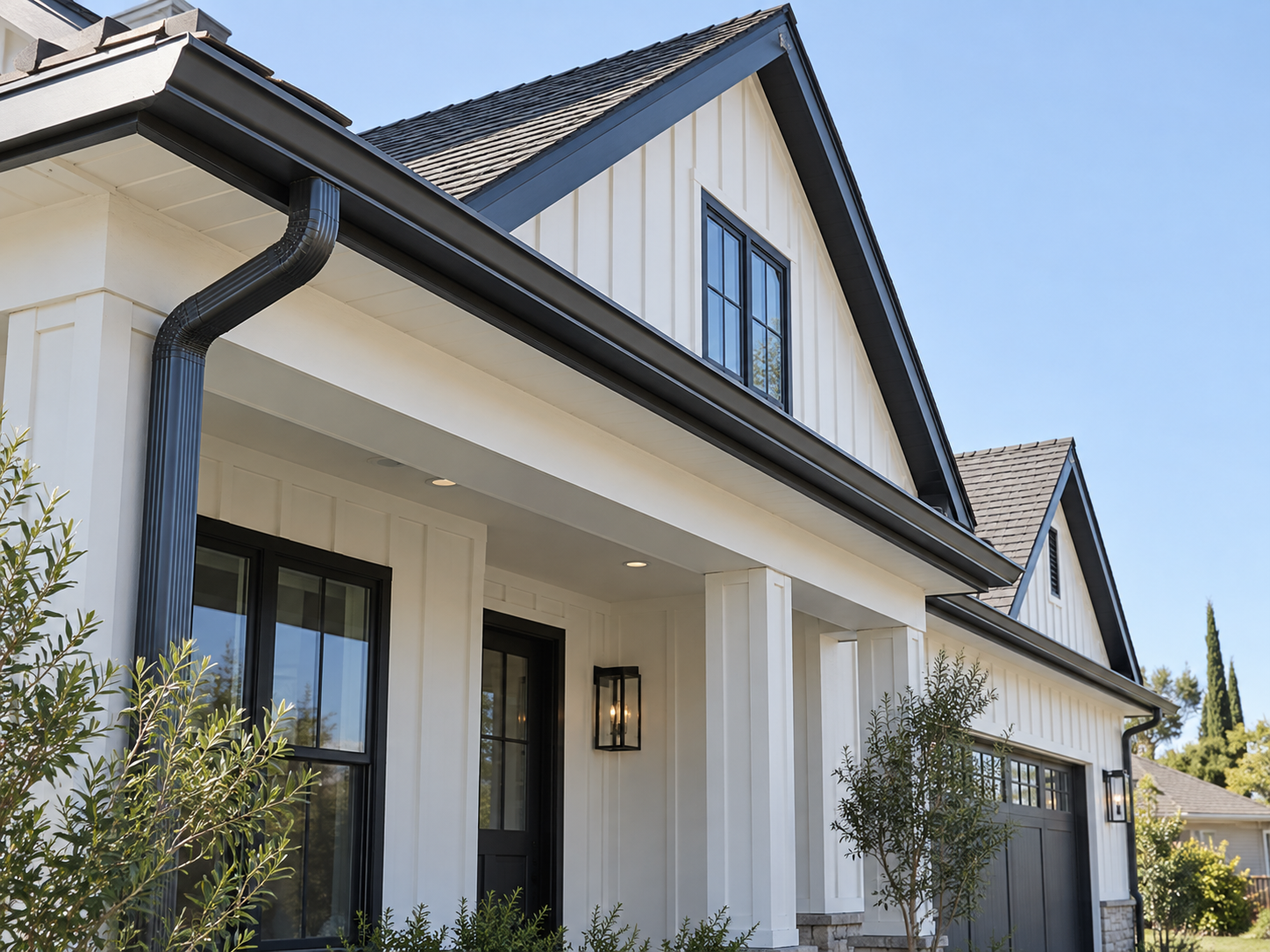 Modern farmhouse gutter installation
