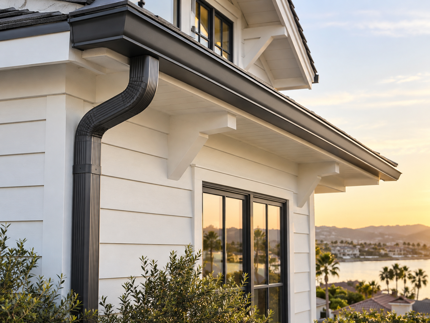 Custom craftsman downspout installation