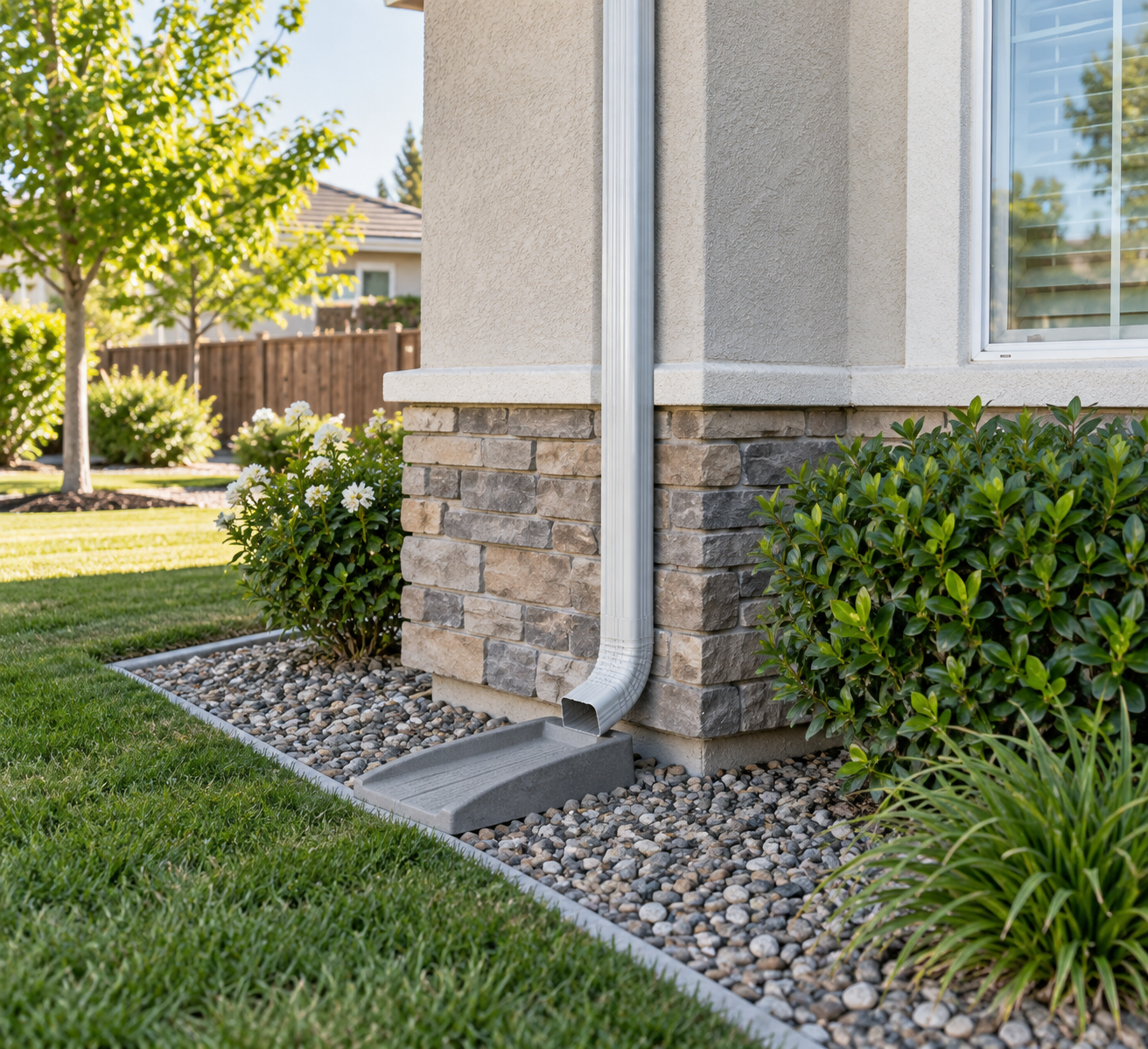 Completed clean residential gutter system